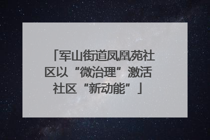 军山街道凤凰苑社区以“微治理”激活社区“新动能”