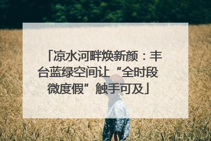 凉水河畔焕新颜：丰台蓝绿空间让“全时段微度假”触手可及