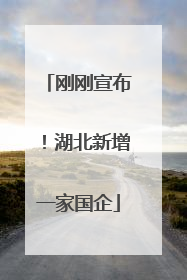 刚刚宣布！湖北新增一家国企