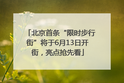 北京首条“限时步行街”将于6月13日开街，亮点抢先看