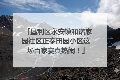 垦利区永安镇和谐家园社区正泰田园小区这场百家宴真热闹！