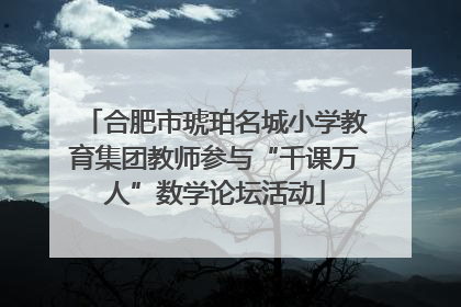 合肥市琥珀名城小学教育集团教师参与“千课万人”数学论坛活动