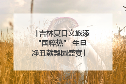 吉林夏日文旅添“国粹热” 生旦净丑献梨园盛宴