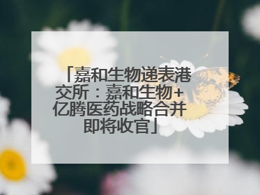嘉和生物递表港交所：嘉和生物+亿腾医药战略合并即将收官