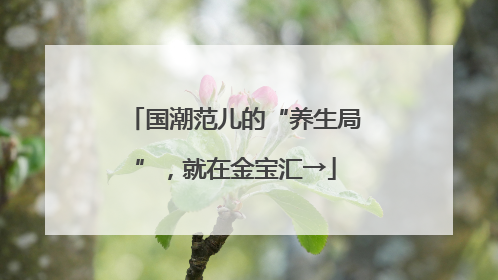国潮范儿的“养生局”，就在金宝汇→