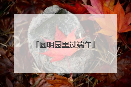 圆明园里过端午