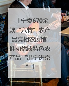 宁夏670余款“六特”农产品亮相农展馆 推动优质特色农产品“出宁进京”