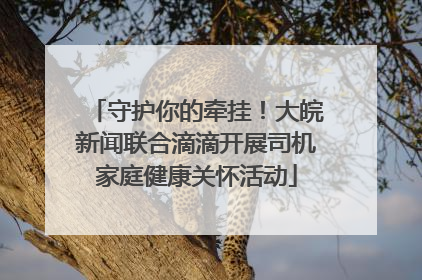 守护你的牵挂！大皖新闻联合滴滴开展司机家庭健康关怀活动