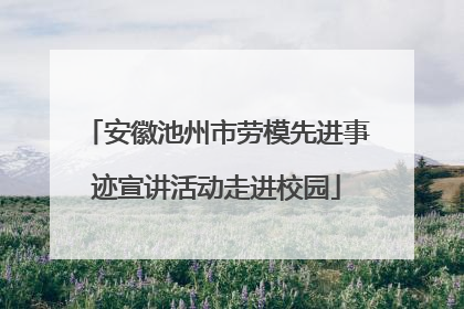 安徽池州市劳模先进事迹宣讲活动走进校园