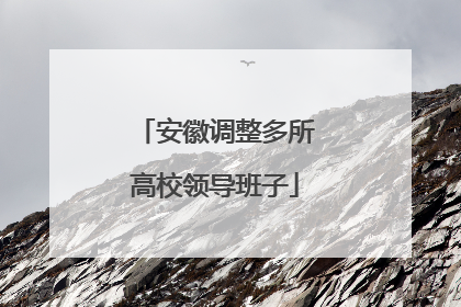 安徽调整多所高校领导班子