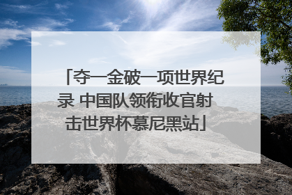 夺一金破一项世界纪录 中国队领衔收官射击世界杯慕尼黑站