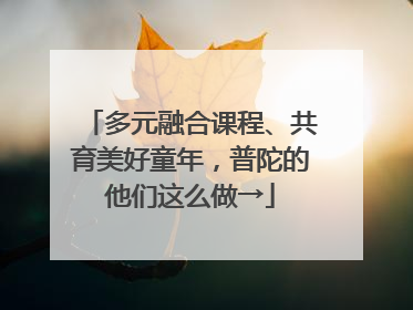 多元融合课程、共育美好童年，普陀的他们这么做→