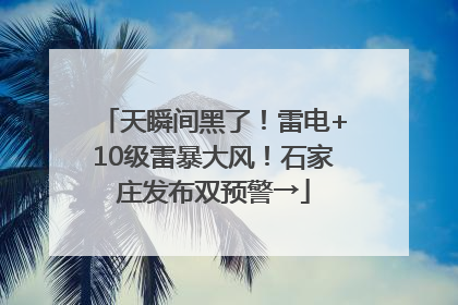 天瞬间黑了！雷电+10级雷暴大风！石家庄发布双预警→