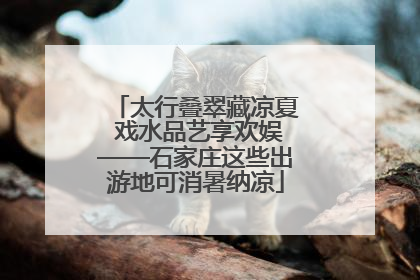 太行叠翠藏凉夏 戏水品艺享欢娱——石家庄这些出游地可消暑纳凉
