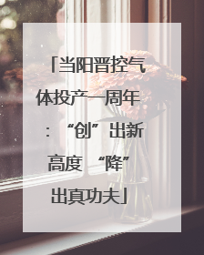 当阳晋控气体投产一周年：“创”出新高度 “降”出真功夫