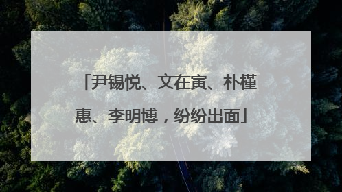 尹锡悦、文在寅、朴槿惠、李明博，纷纷出面