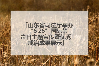 山东省司法厅举办“6·26”国际禁毒日主题宣传暨优秀戒治成果展示