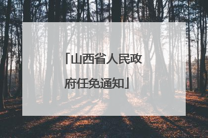 山西省人民政府任免通知