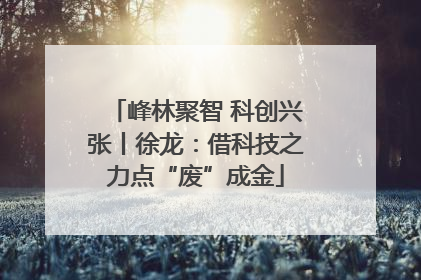 峰林聚智 科创兴张丨徐龙：借科技之力点“废”成金