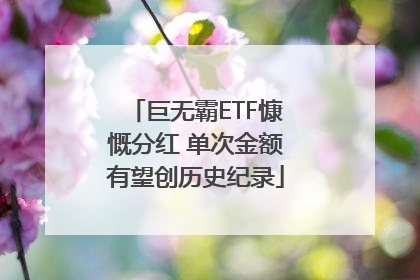 巨无霸ETF慷慨分红 单次金额有望创历史纪录