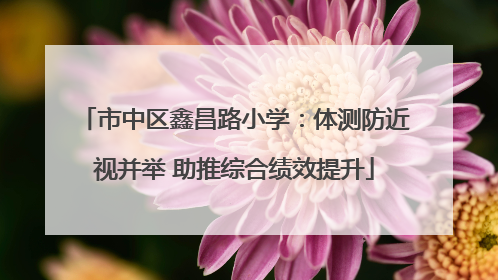 市中区鑫昌路小学：体测防近视并举 助推综合绩效提升