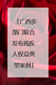 广西多部门联合发布残疾人权益典型案例