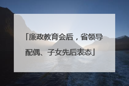 廉政教育会后，省领导配偶、子女先后表态