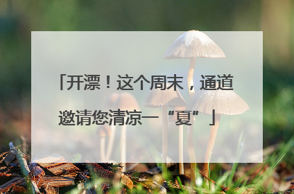 开漂！这个周末，通道邀请您清凉一“夏”