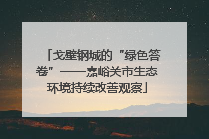 戈壁钢城的“绿色答卷”——嘉峪关市生态环境持续改善观察