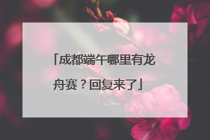 成都端午哪里有龙舟赛？回复来了