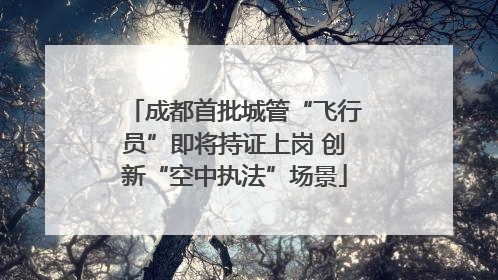 成都首批城管“飞行员”即将持证上岗 创新“空中执法”场景