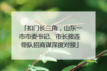 扣门长三角，山东一市市委书记、市长接连带队招商谋深度对接