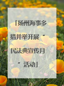 扬州海事多措并举开展“民法典宣传月”活动