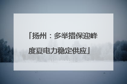 扬州：多举措保迎峰度夏电力稳定供应