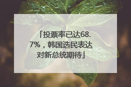 投票率已达68.7%，韩国选民表达对新总统期待