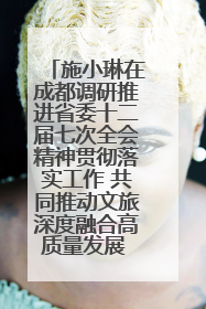 施小琳在成都调研推进省委十二届七次全会精神贯彻落实工作 共同推动文旅深度融合高质量发展 加快打造支柱产业民生产业幸福产业