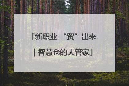 新职业 “贸”出来｜智慧仓的大管家