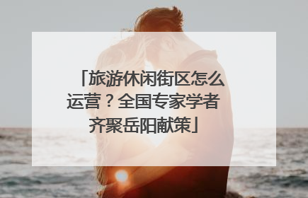 旅游休闲街区怎么运营？全国专家学者齐聚岳阳献策