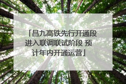 昌九高铁先行开通段进入联调联试阶段 预计年内开通运营