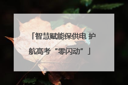 智慧赋能保供电 护航高考“零闪动”