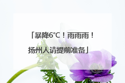 暴降6℃！雨雨雨！扬州人请提前准备
