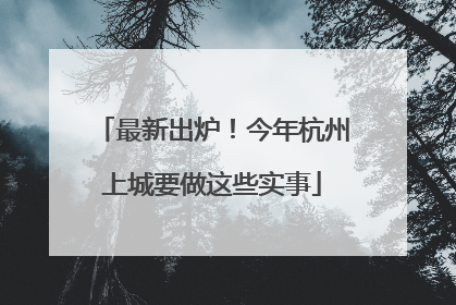 最新出炉！今年杭州上城要做这些实事