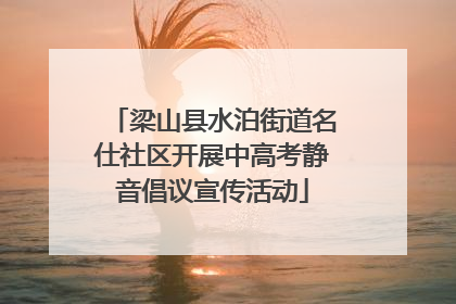 梁山县水泊街道名仕社区开展中高考静音倡议宣传活动