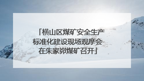 横山区煤矿安全生产标准化建设现场观摩会在朱家峁煤矿召开