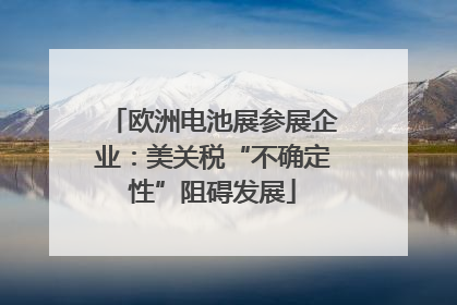 欧洲电池展参展企业：美关税“不确定性”阻碍发展