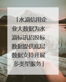 水滴信用企业大数据为水滴标讯招投标数据提供底层数据支持开展多类型服务
