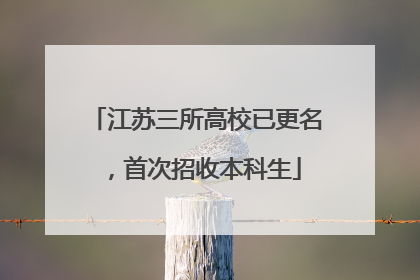 江苏三所高校已更名，首次招收本科生