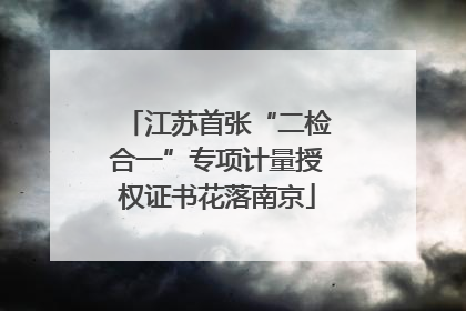 江苏首张“二检合一”专项计量授权证书花落南京