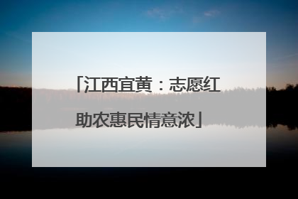 江西宜黄：志愿红助农惠民情意浓