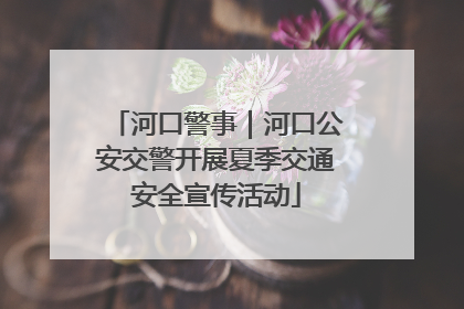 河口警事｜河口公安交警开展夏季交通安全宣传活动